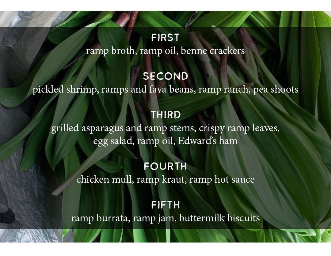 Ramps dinner 2023 menu for The Roosevelt